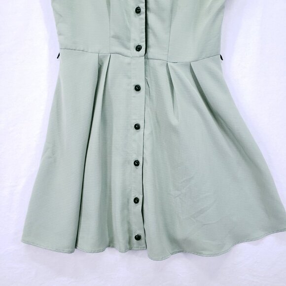 Rock Steady Mint Sleeveless Rockabilly Button Up A Line Short Dress Size 1X - Picture 3 of 16